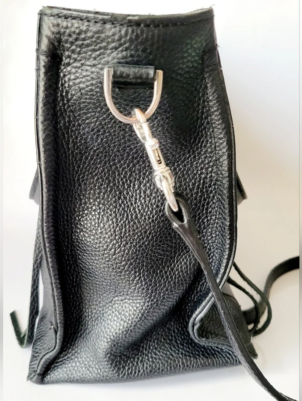Rebecca Minkoff Regan Black Pebbled Leather Crossbody/Satchel Laptop 13